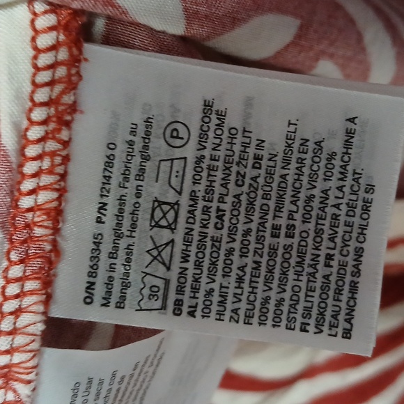 H&M 100% Viscose Tropical Print V-neck Midi Dress Womens Medium Resortwear Boho - Picture 4 of 6